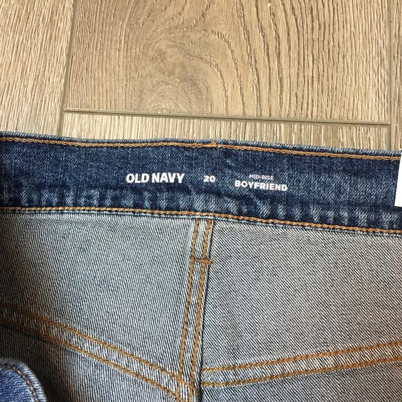 NWT Old Navy Mid-rise Boyfriend Blue Distress Size 20 - Picture 4 of 8